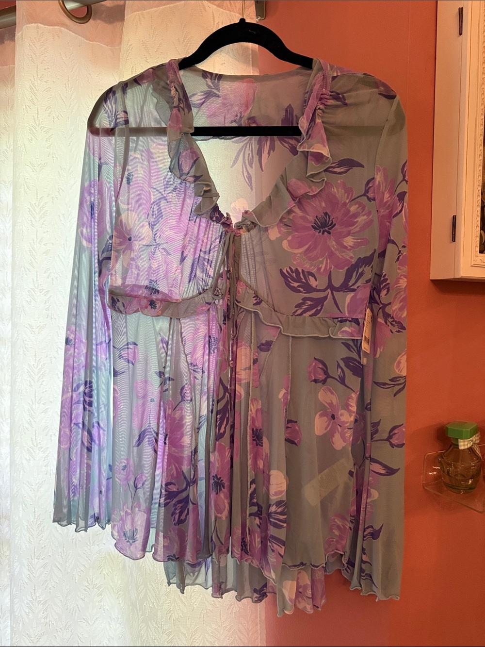 Free people sheer Blouse in Lavender and Mauve